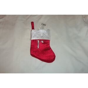 Lower Case r Monogram on red MINI Christmas Stocking 8"X6" by Merry Brite